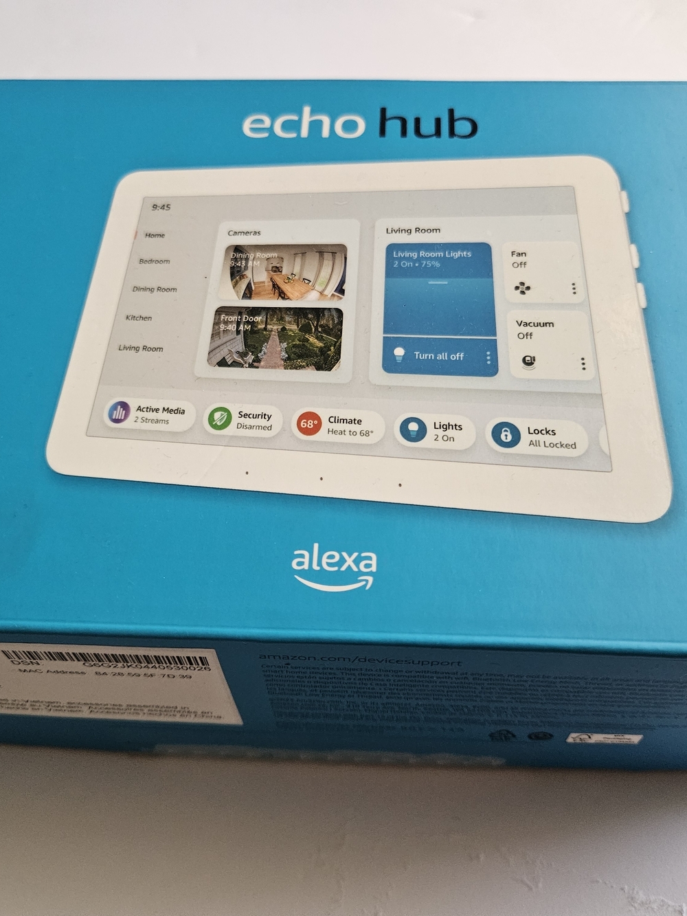Amazon Echo Hub Alexa 8 Inch Smart Home Control Panel Wireless Wall BLE/Thread